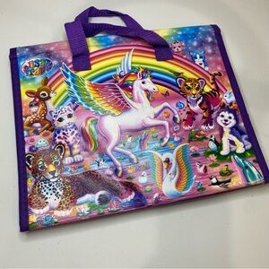 2016 Lisa Frank Unicorn Trifold Portfolio School Binder Folder 11x13”